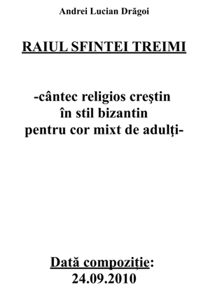 Raiul Sfintei Treimi (The Heaven of the Holy Trinity) - Christian Orthodox choral miniature in the B