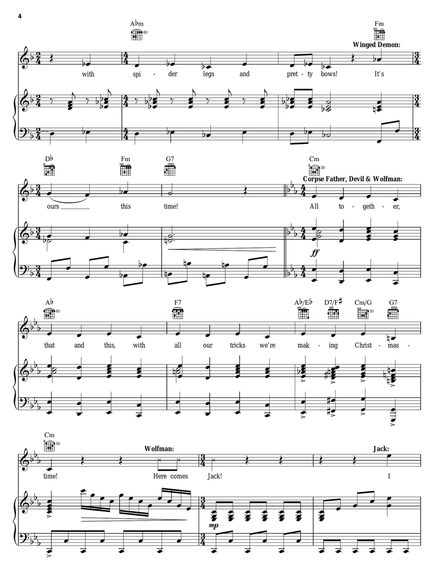 Making Christmas (from The Nightmare Before Christmas) Piano, Vocal, Guitar scores gallery preview page 4