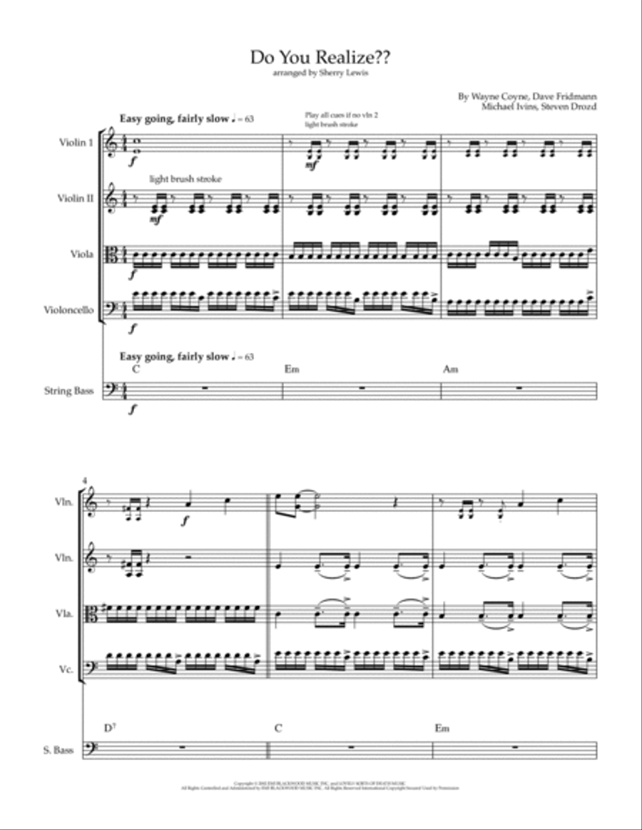 Do You Realize?? String Quintet scores gallery preview page 4