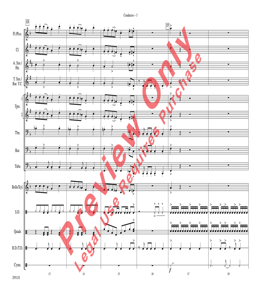 Wipe Out Wipe Out Marching Band scores gallery preview page 3