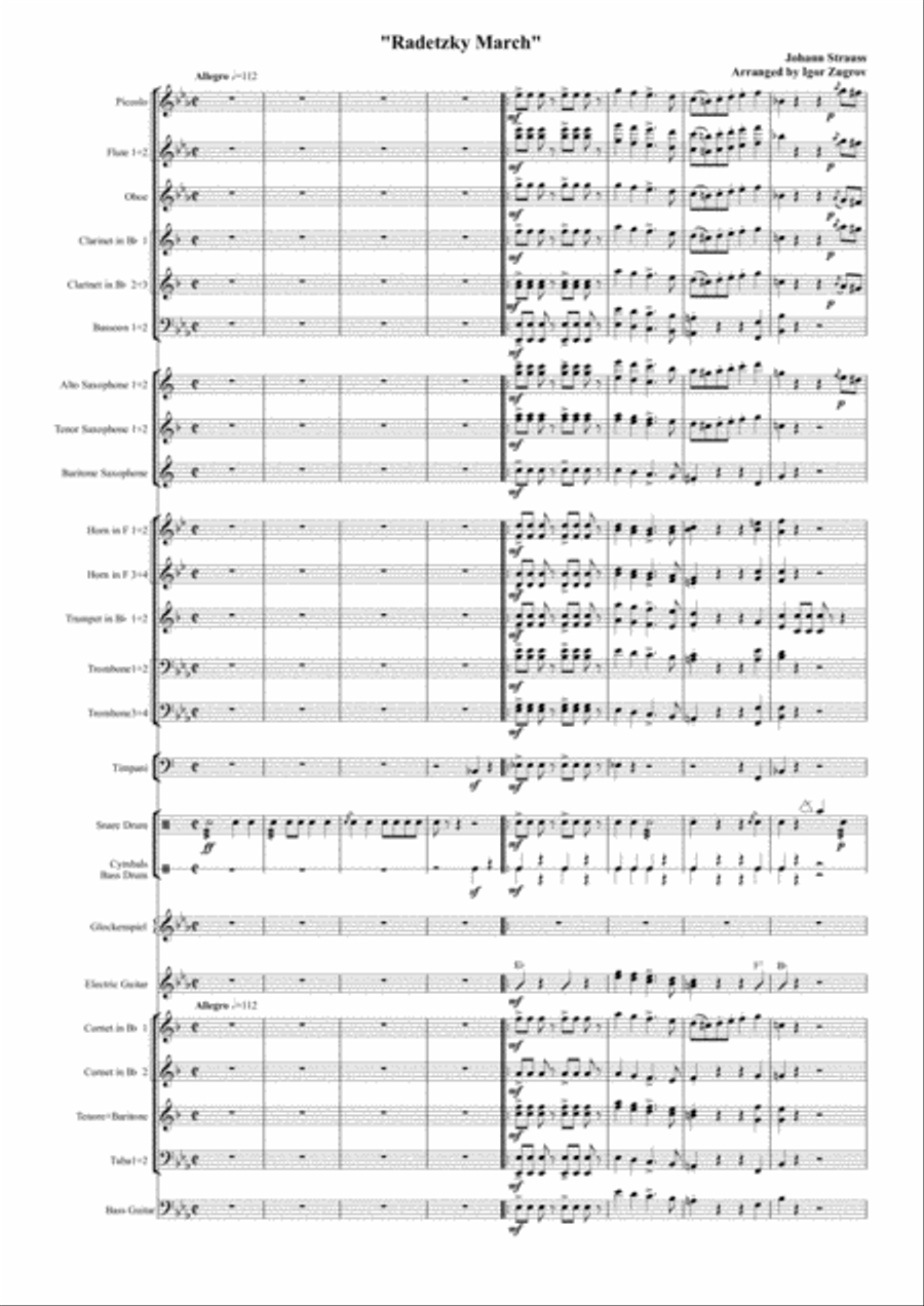 Radetzky March Radetzky March Concert Band scores gallery preview page 2