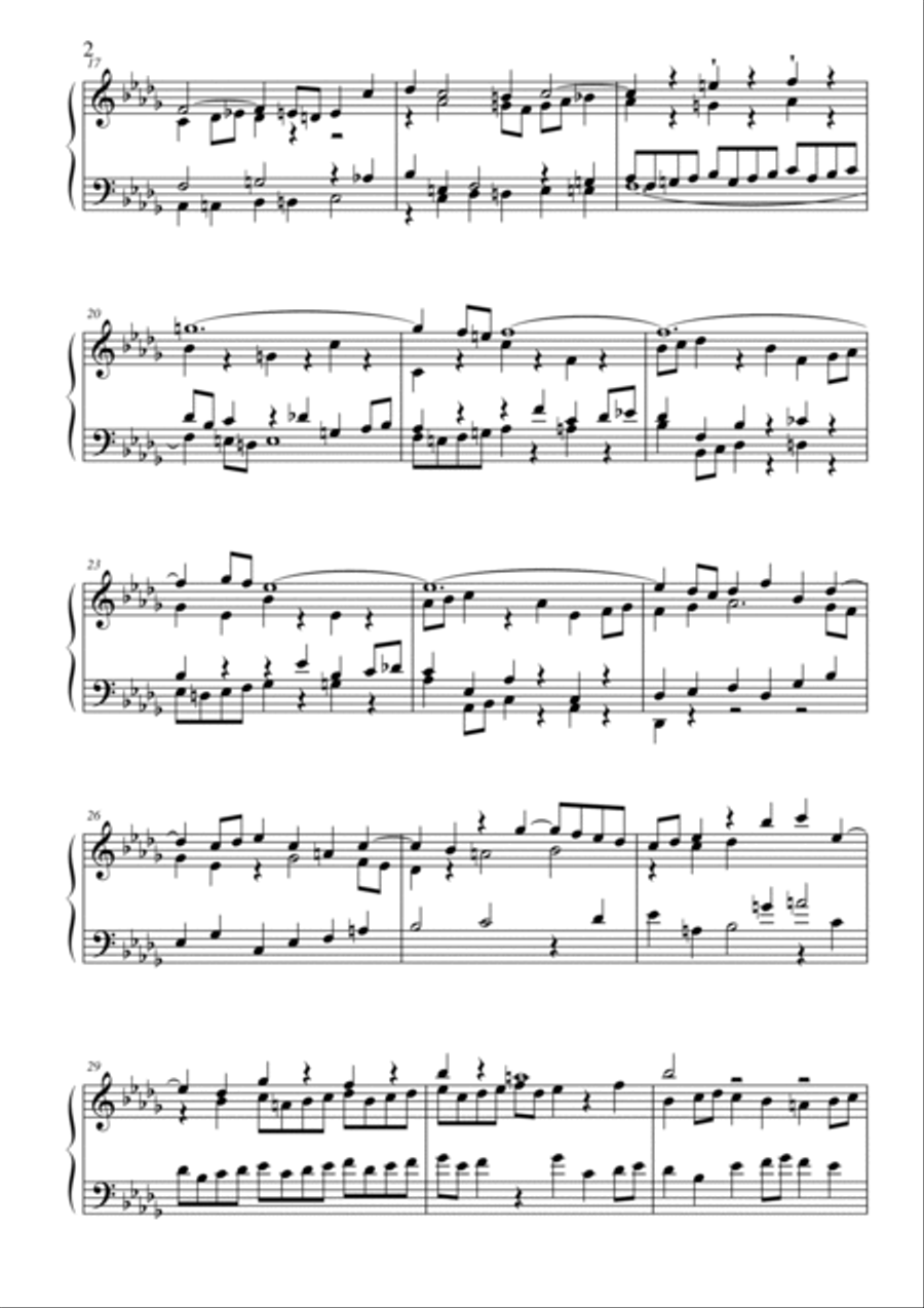 Bach-Fugue XXII in B-Flat Minor, BWV 891 Piano Solo scores gallery preview page 3