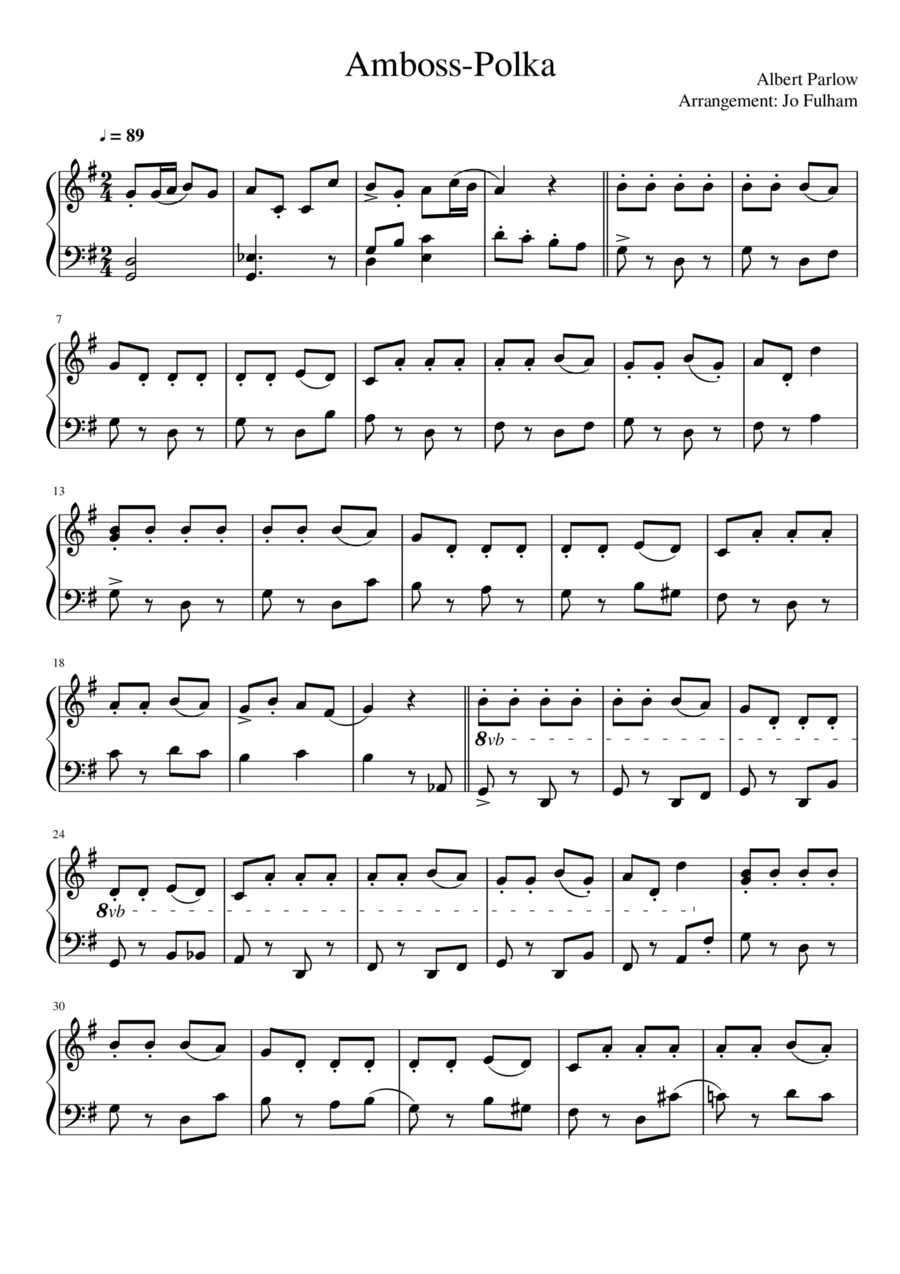 Amboss-Polka Piano Solo scores gallery preview page 1
