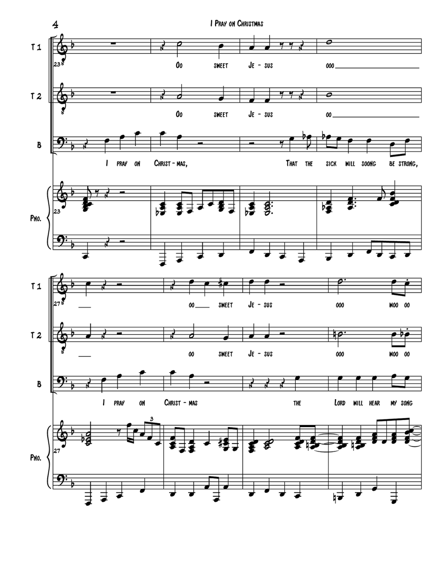 I Pray On Christmas TTBB scores gallery preview page 4