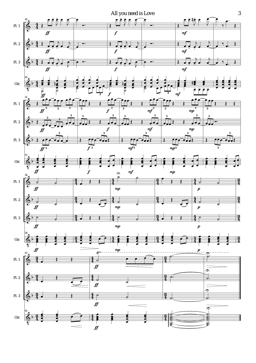 All You Need Is Love Small Ensemble scores gallery preview page 3