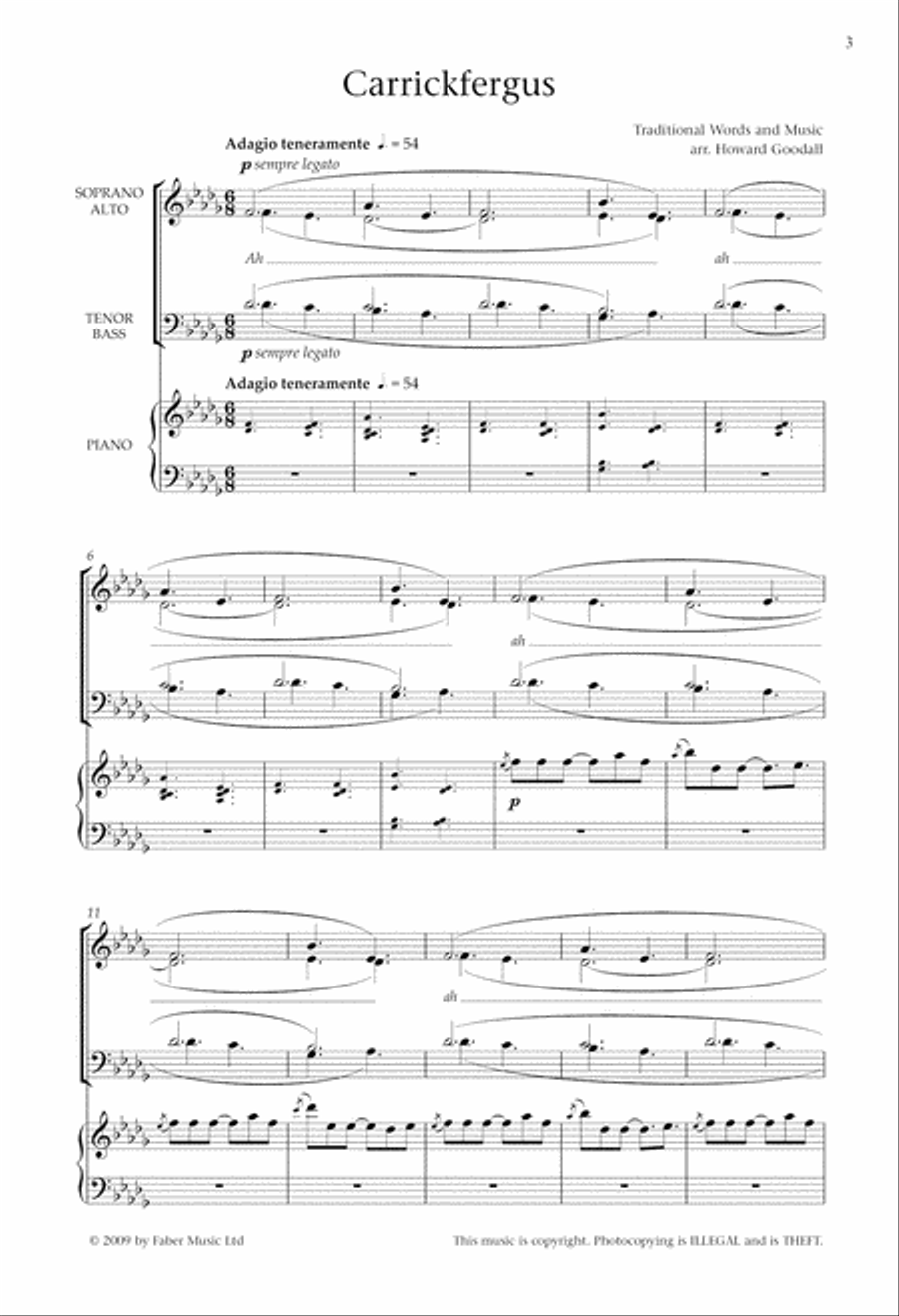 Carrickfergus from Danny Boy: Three Irish Ballads 4-Part scores gallery preview page 3