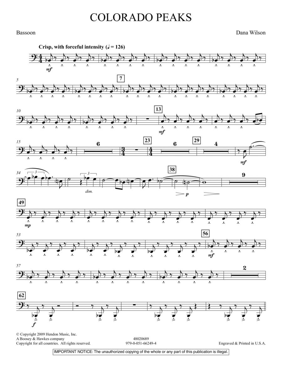 Colorado Peaks - Bassoon Colorado Peaks - Bassoon Concert Band scores gallery preview page 1