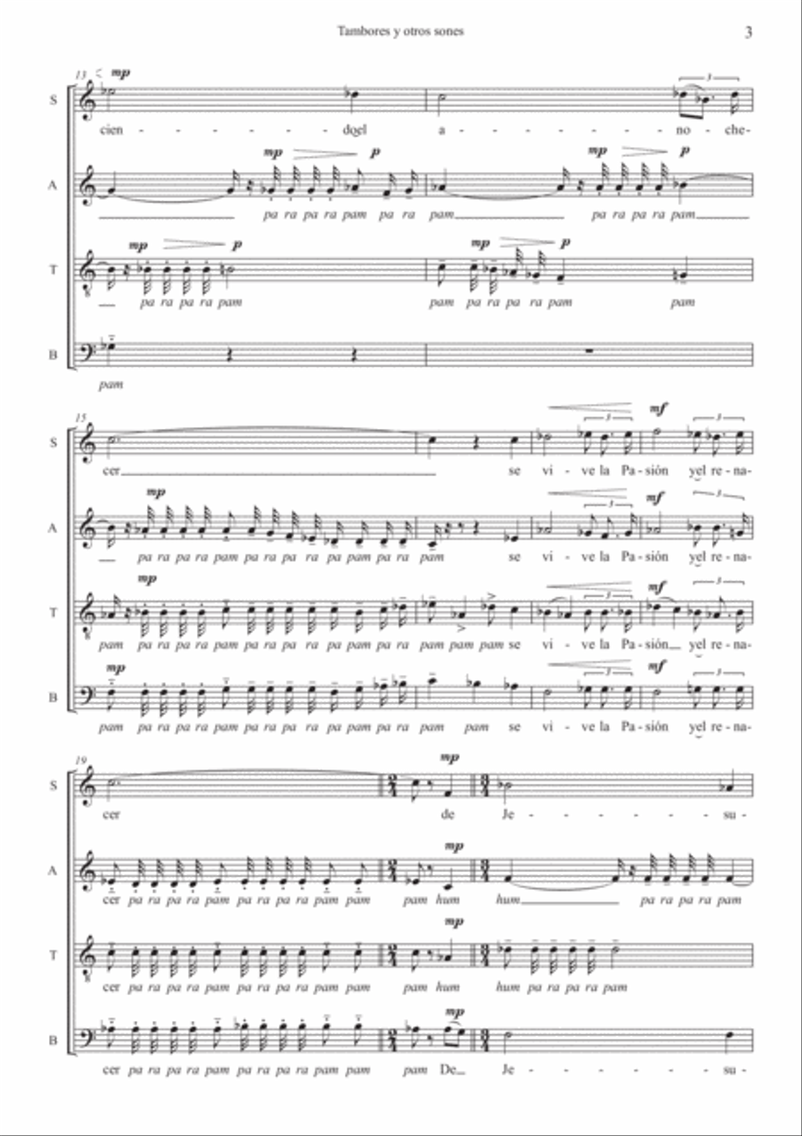 Tambores y otros sones Tambores y otros sones 4-Part scores gallery preview page 5