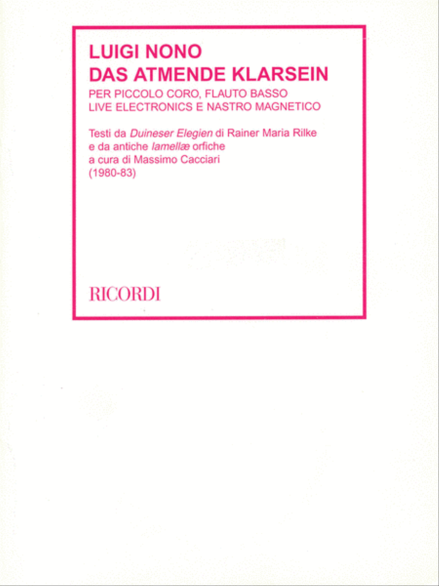 Das Atmende Klarsein (1980-83) Study Score scores gallery preview page 1