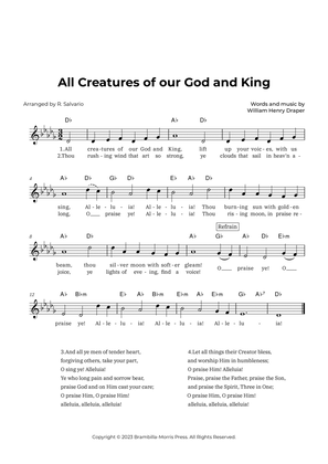 All Creatures of our God and King (Key of D-Flat Major)