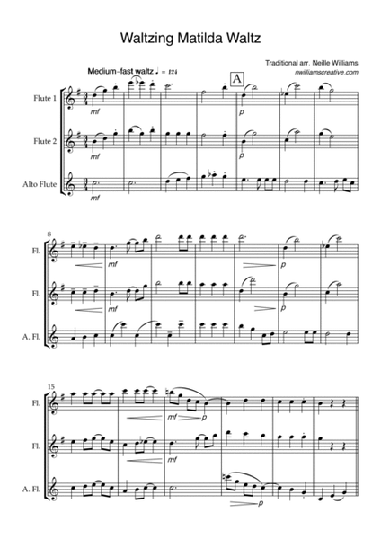 Waltzing Matilda Waltz (flute trio) image number null