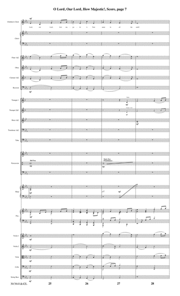 O Lord, Our Lord, How Majestic! - Orchestral Score and Parts
