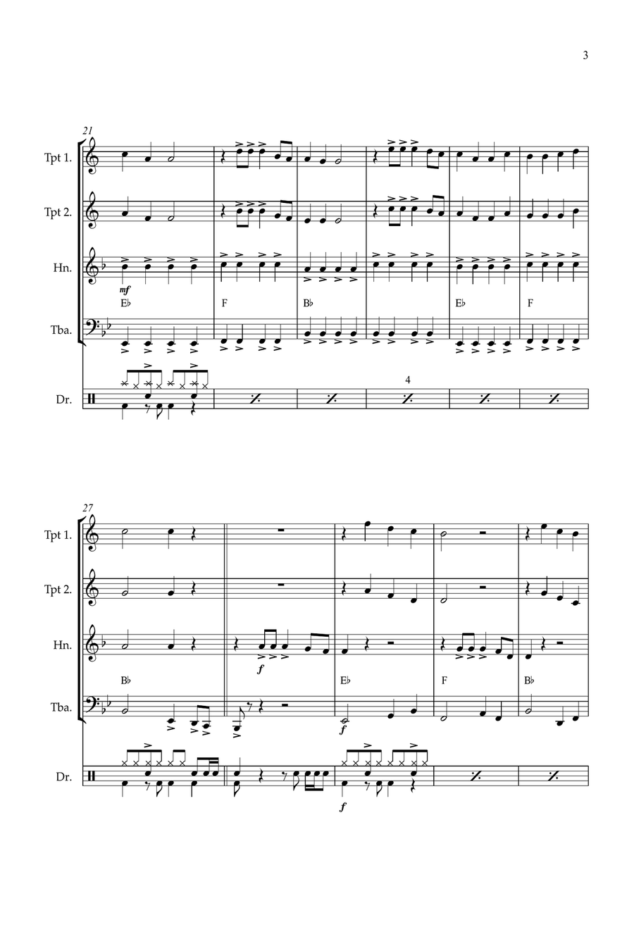Feliz Navidad Feliz Navidad Brass Quartet scores gallery preview page 3