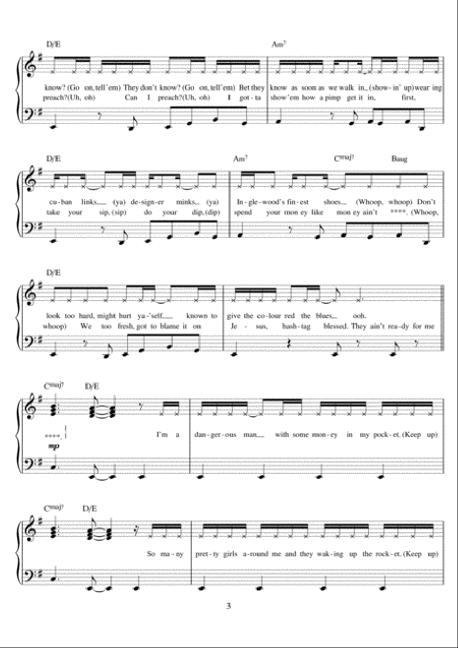 24K Magic Easy Piano scores gallery preview page 3