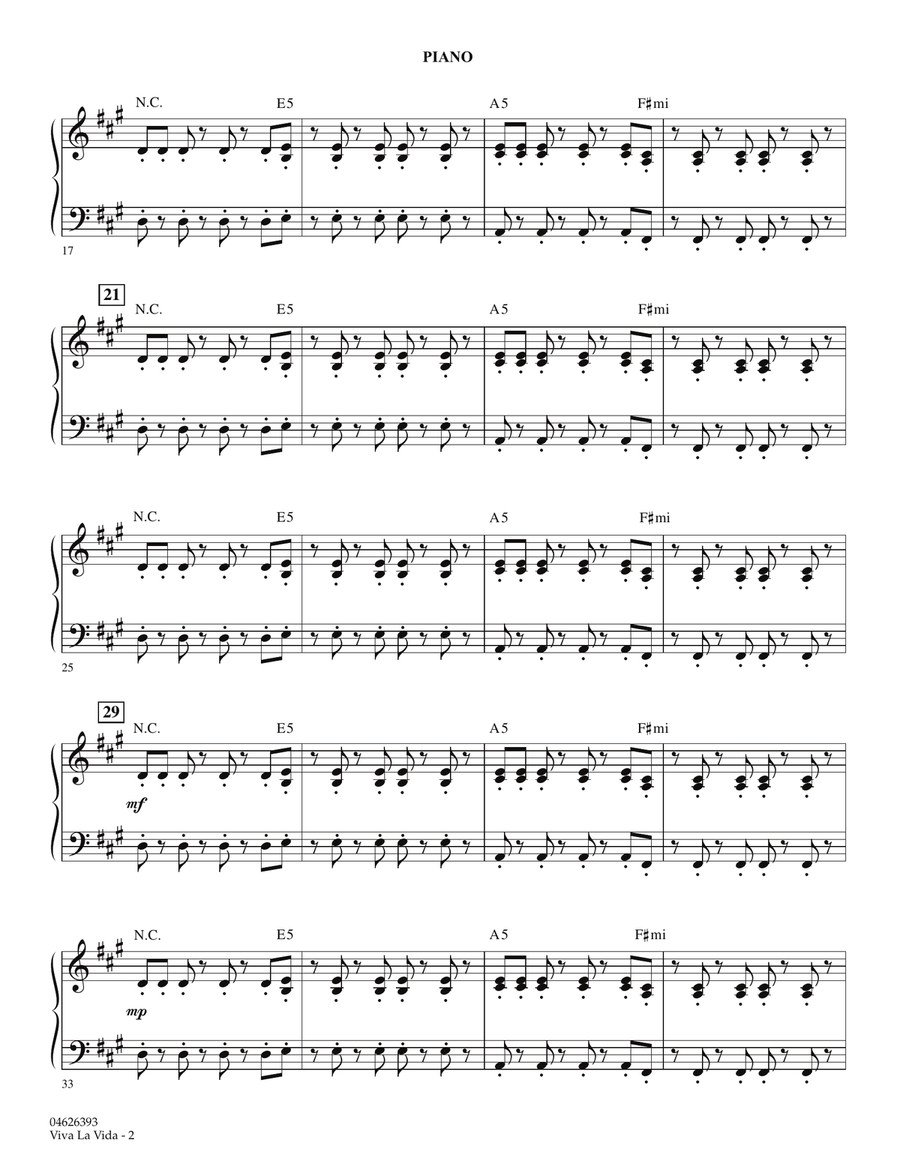 Viva La Vida - Piano Viva La Vida - Piano Orchestra scores gallery preview page 2