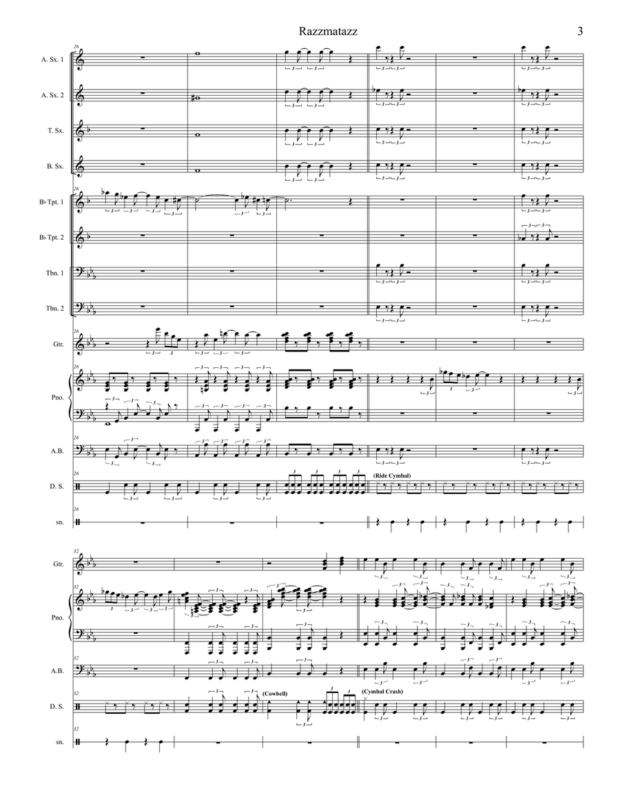 Razzmatazz (Razzle-Dazzle) (for Jazz Band) Jazz Ensemble scores gallery preview page 3