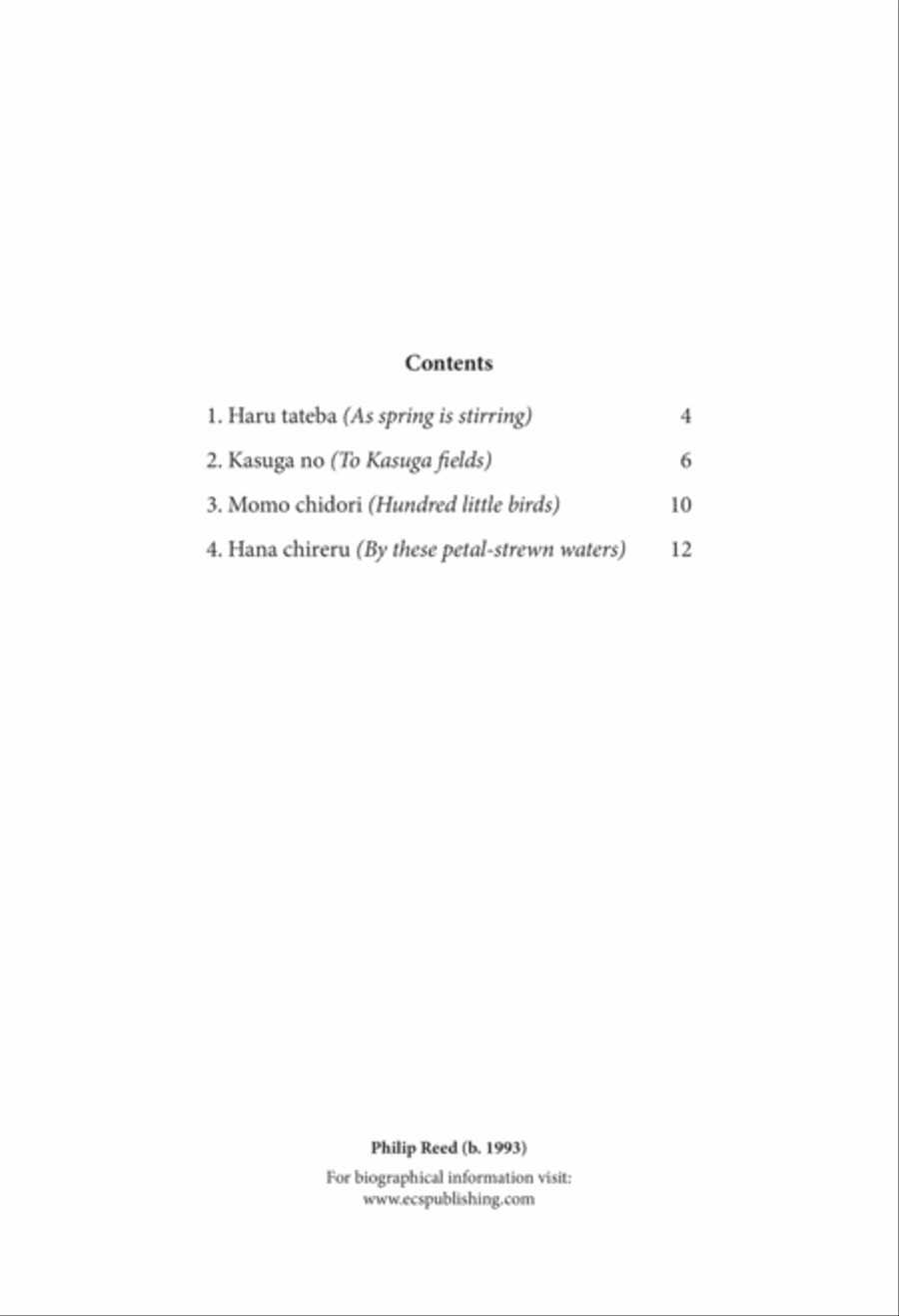 Four Spring Songs SSA scores gallery preview page 2