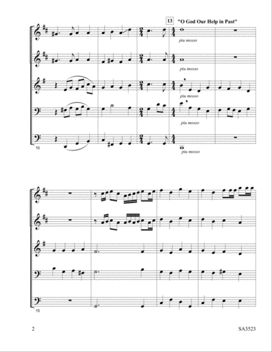 Eternal Father Medley Brass Quintet scores gallery preview page 2