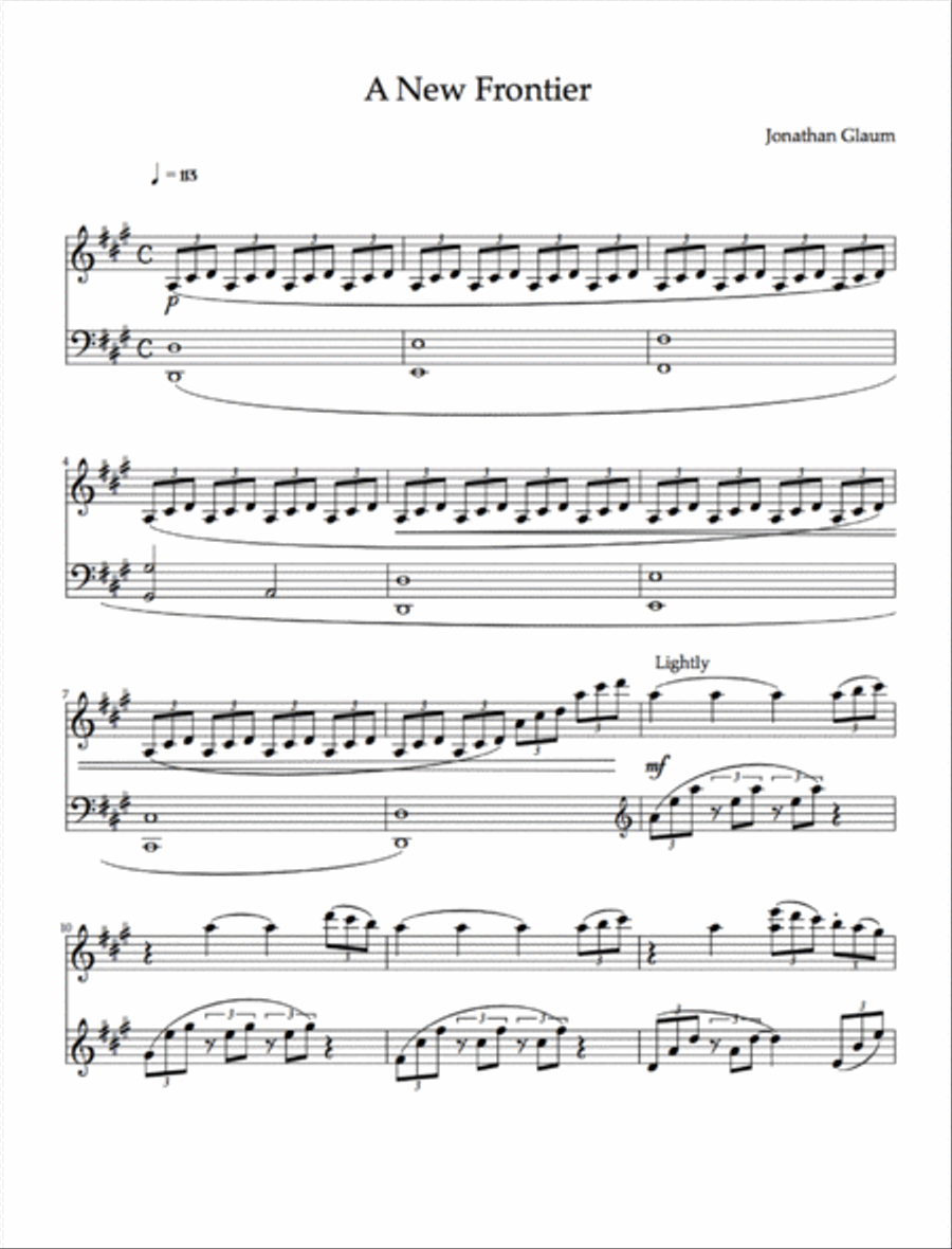 A New Frontier A New Frontier Piano Solo scores gallery preview page 1