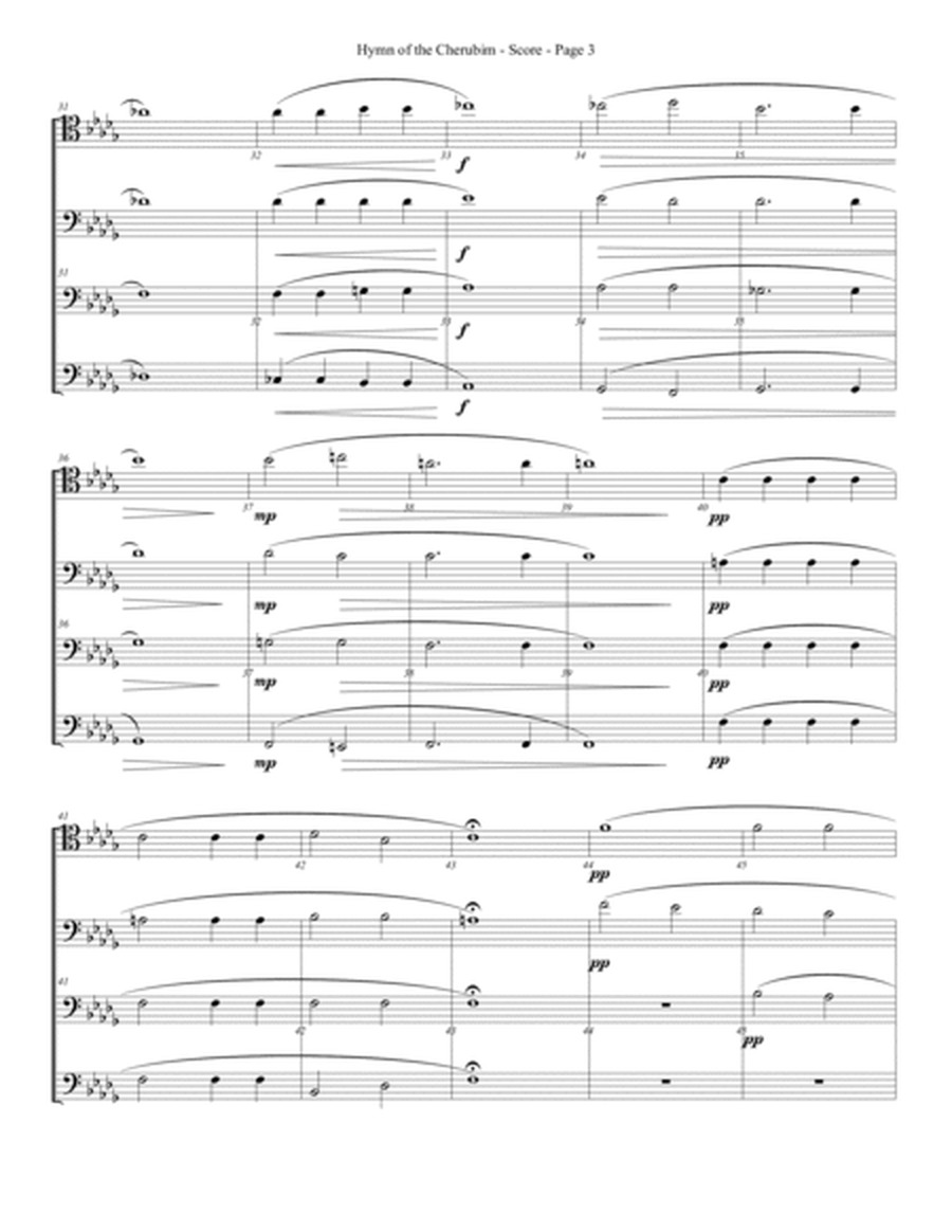 Hymn of the Cherubim for Trombone or Low Brass Quartet image number null