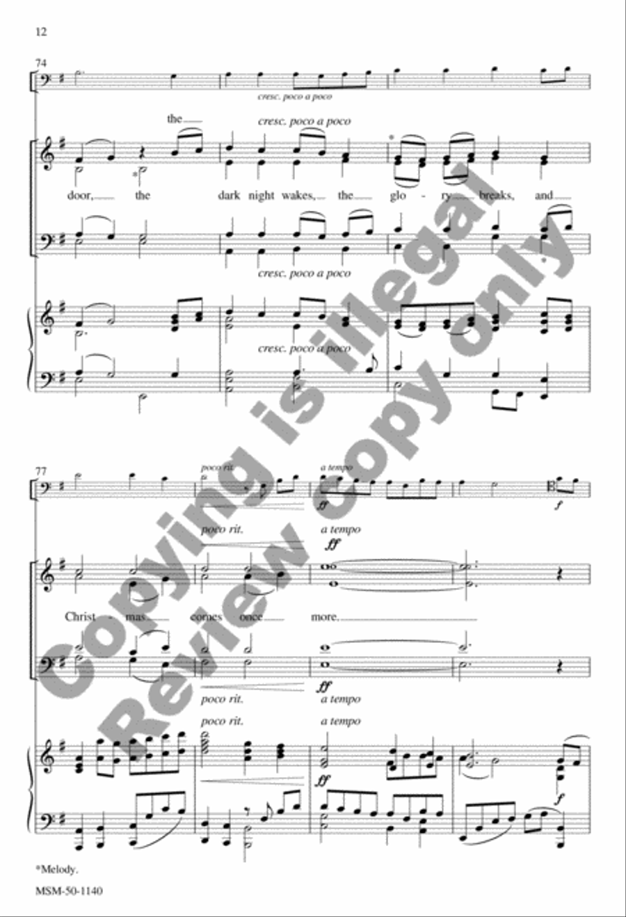 O Little Town of Bethlehem (Choral Score) image number null