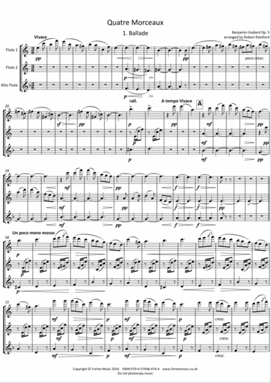 Quatre Morceaux Quatre Morceaux Flute scores gallery preview page 3