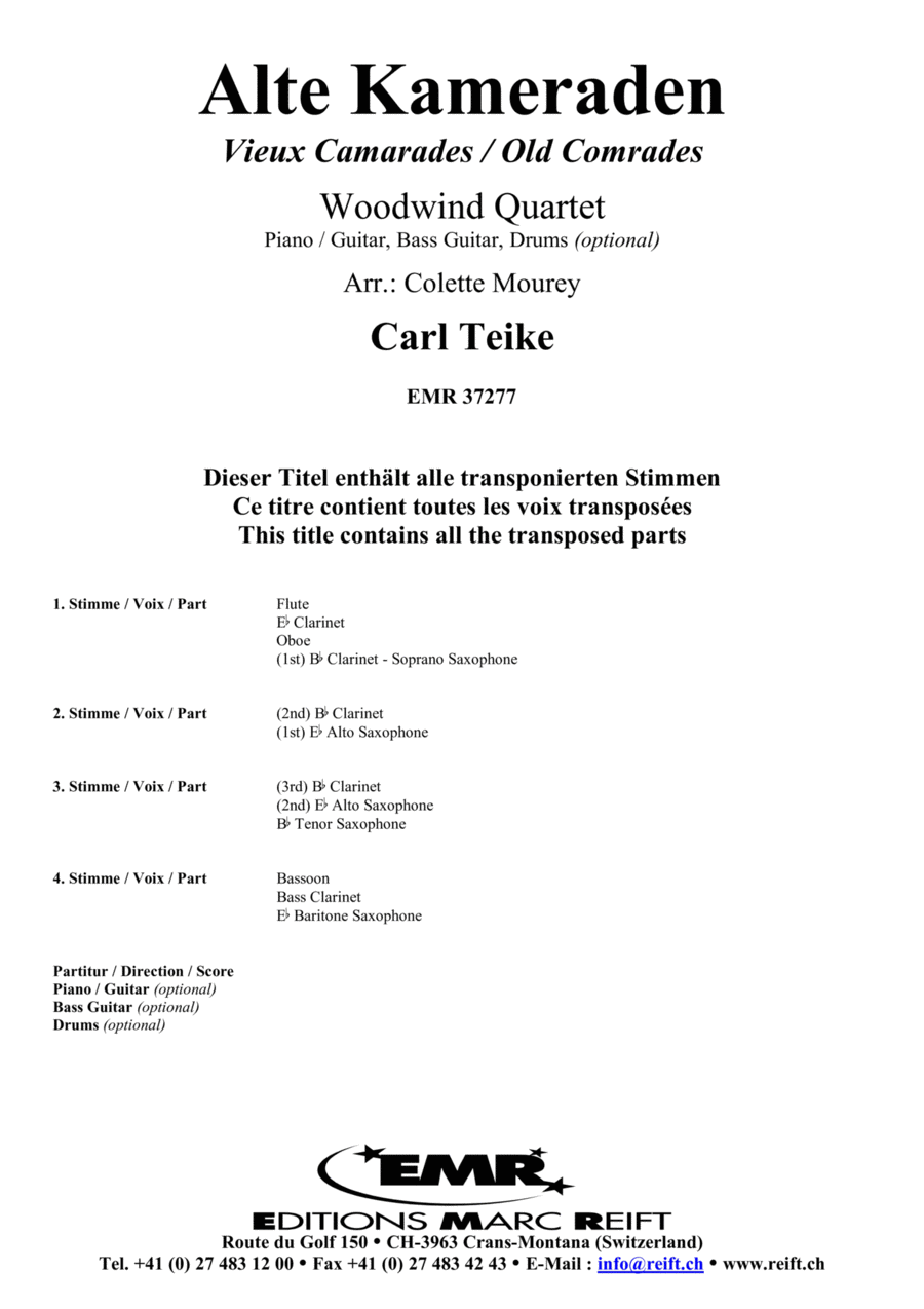 Alte Kameraden Woodwind Quartet scores gallery preview page 1