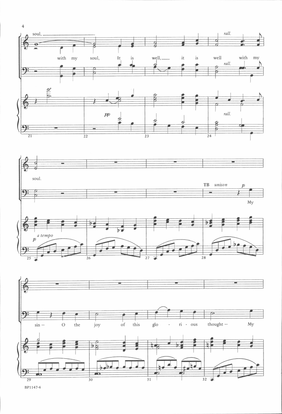 It Is Well with My Soul - Beck 4-Part scores gallery preview page 4