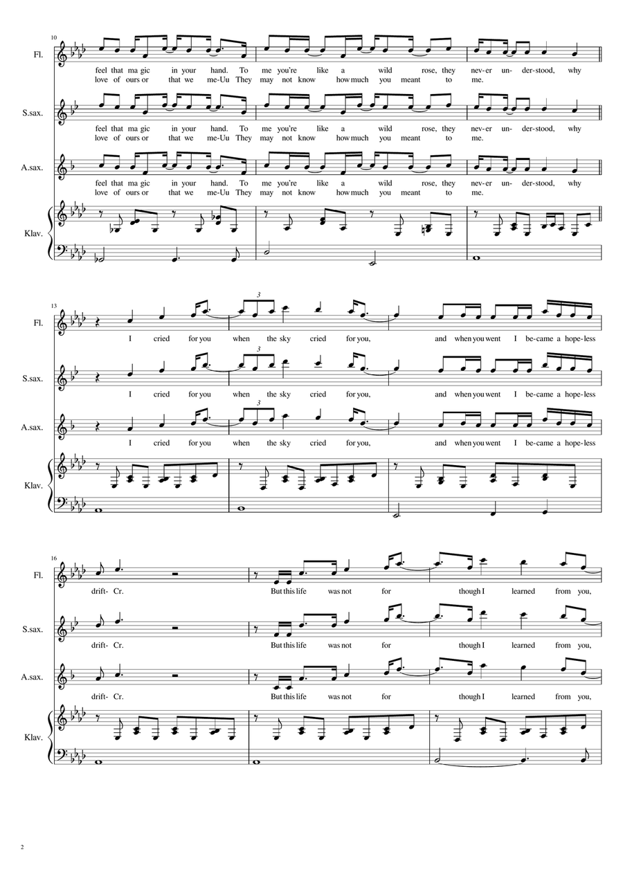 I Cried For You Easy Piano scores gallery preview page 2