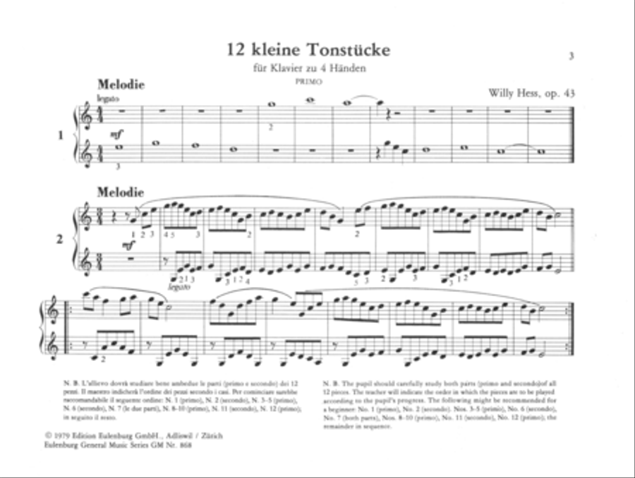 12 little pieces for piano four hands Piano Duet scores gallery preview page 2