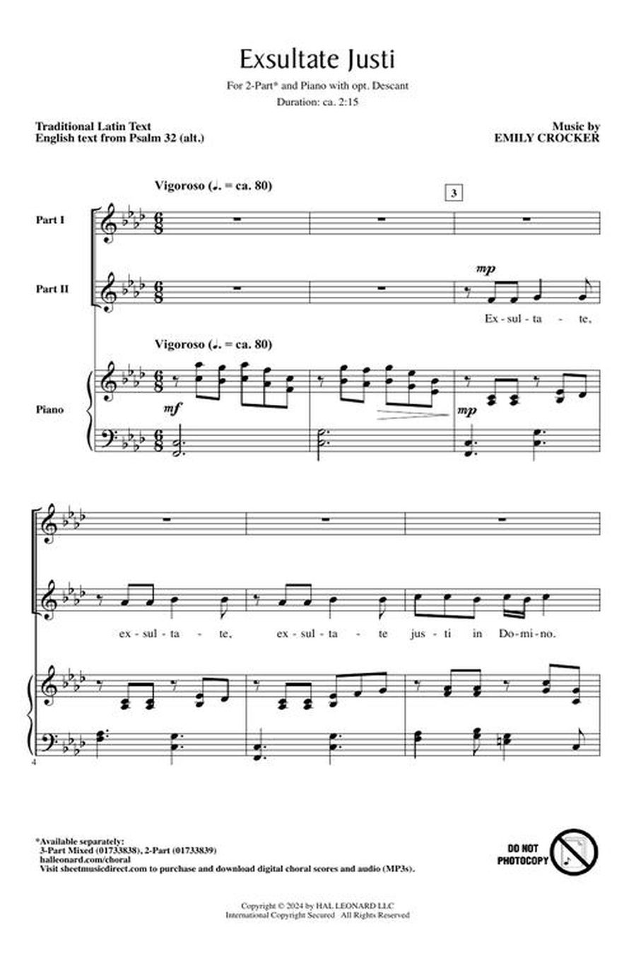 Exsultate Justi 2-Part scores gallery preview page 3