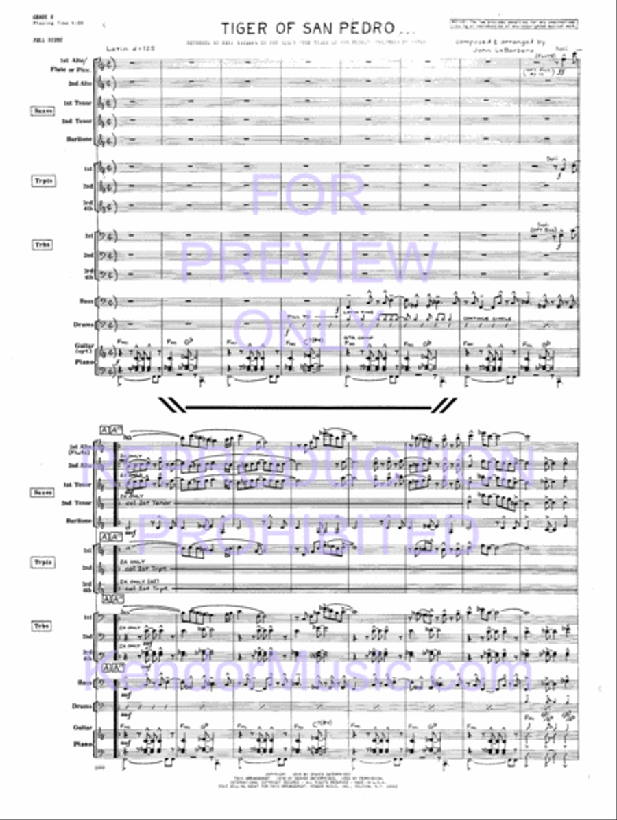 Tiger Of San Pedro Jazz Ensemble scores gallery preview page 2