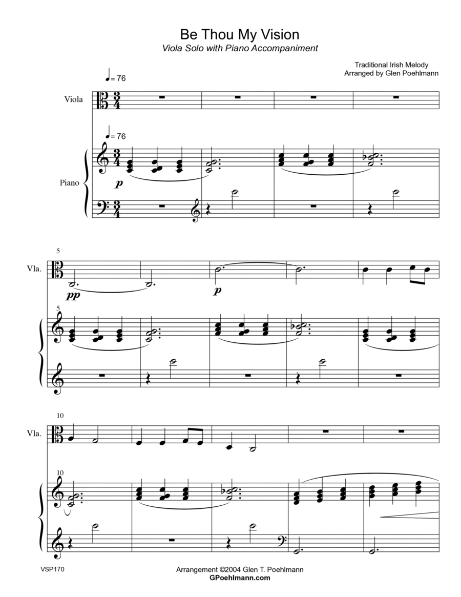 BE THOU MY VISION - VIOLA SOLO with Piano Accompaniment Piano scores gallery preview page 1