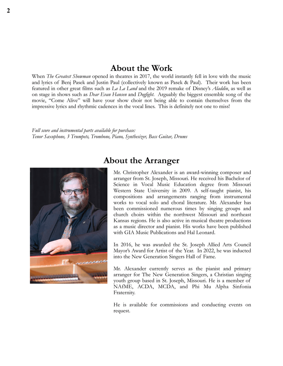 Come Alive 4-Part scores gallery preview page 2