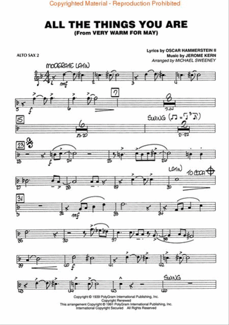 Easy Jazz Favorites – Alto Sax 2 Jazz Ensemble scores gallery preview page 3