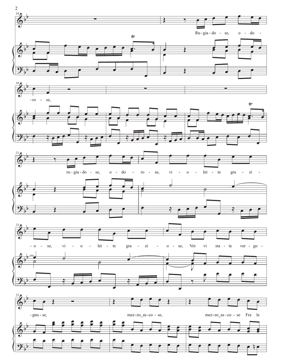 SCARLATTI: Le violette (transposed to B-flat major) Voice scores gallery preview page 3