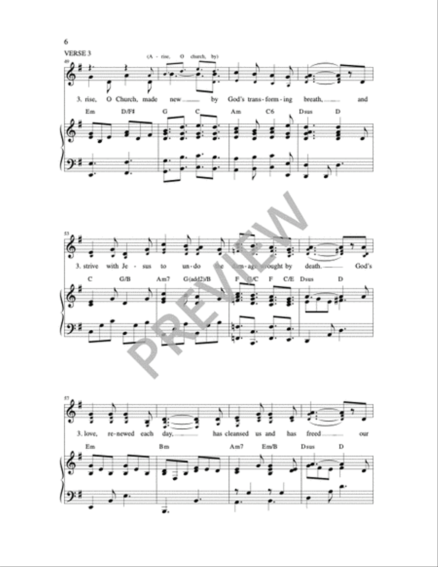 Arise, O Church Arise 3-Part scores gallery preview page 2