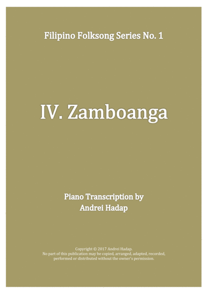 Zamboanga - arranged for Piano Solo