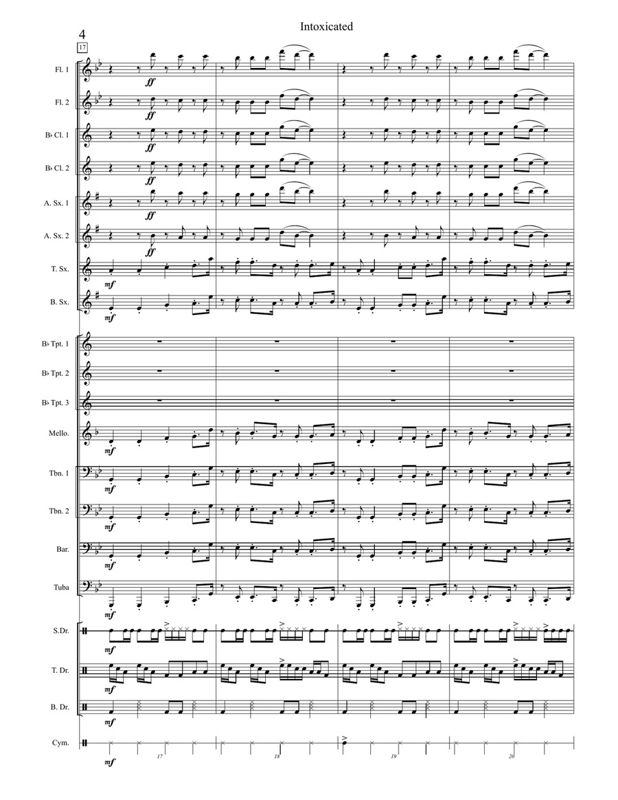 Intoxicated Marching Band scores gallery preview page 4