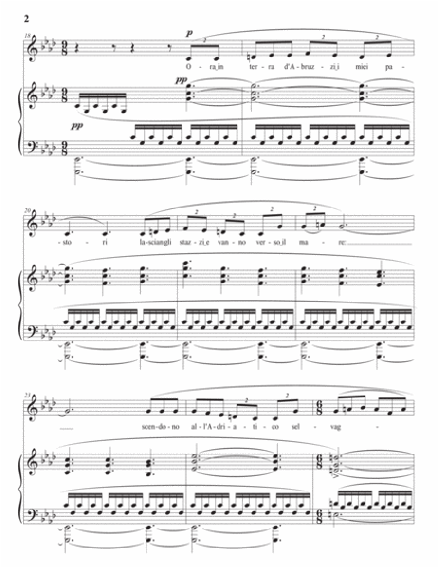 PIZZETTI: I pastori (transposed to F minor) Voice scores gallery preview page 3