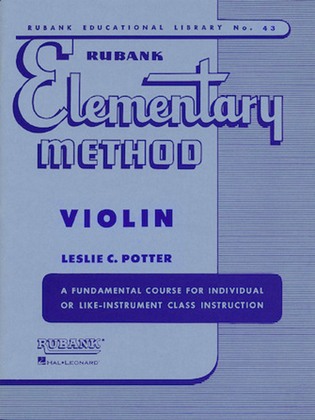 Book cover for Rubank Elementary Method - Violin