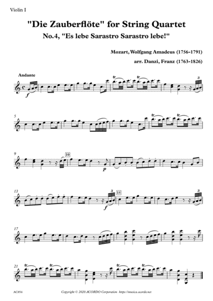 "Die Zauberflöte" for String Quartet, No.4, "Es lebe Sarastro Sarastro lebe!" image number null