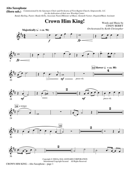 Crown Him King! - Alto Sax (Horn sub)