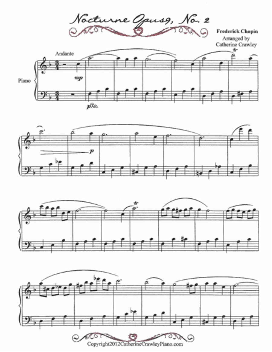 Nocturne Opus 9, No. 2 Nocturne Opus 9, No. 2 Piano Solo scores gallery preview page 1