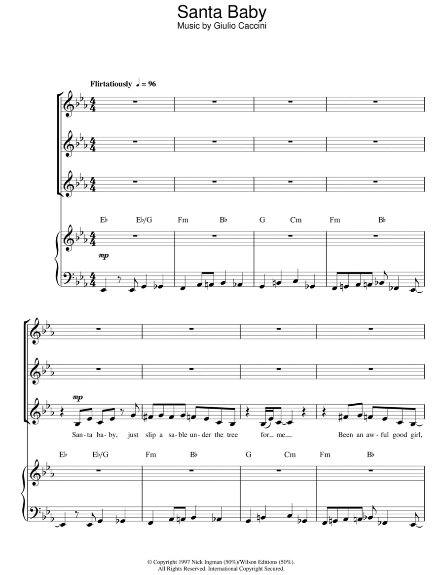Santa Baby (arr. Jonathan Wikeley) SSA scores gallery preview page 1