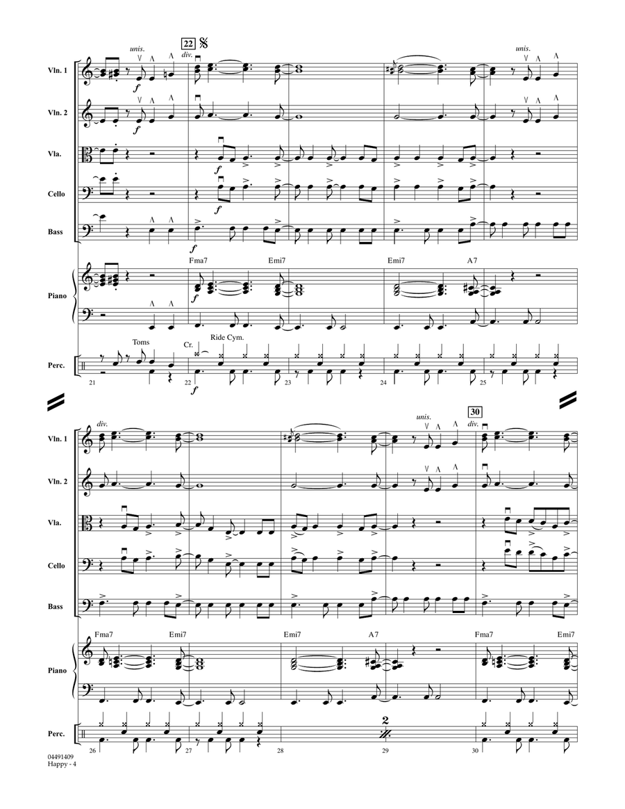 Happy (from Despicable Me 2) - Conductor Score (Full Score) Orchestra scores gallery preview page 4