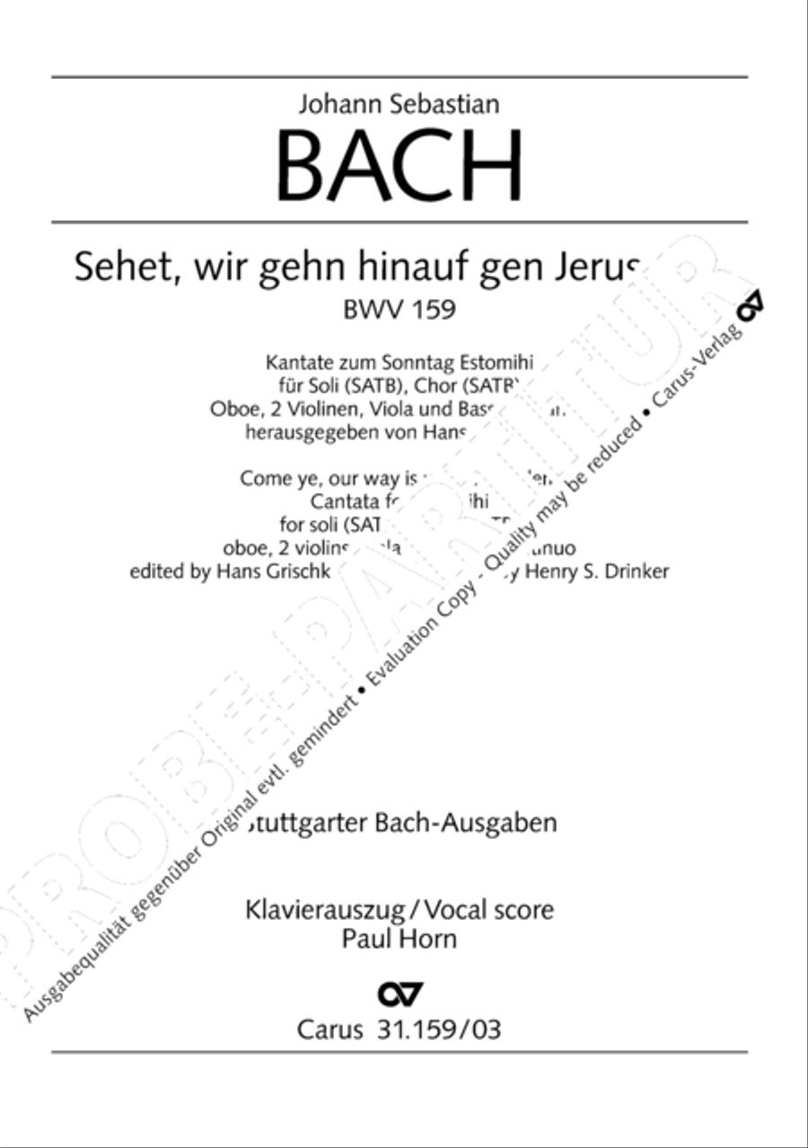 Come ye, our way is up to Jerusalem (Sehet, wir gehn hinauf gen Jerusalem) 4-Part scores gallery preview page 2