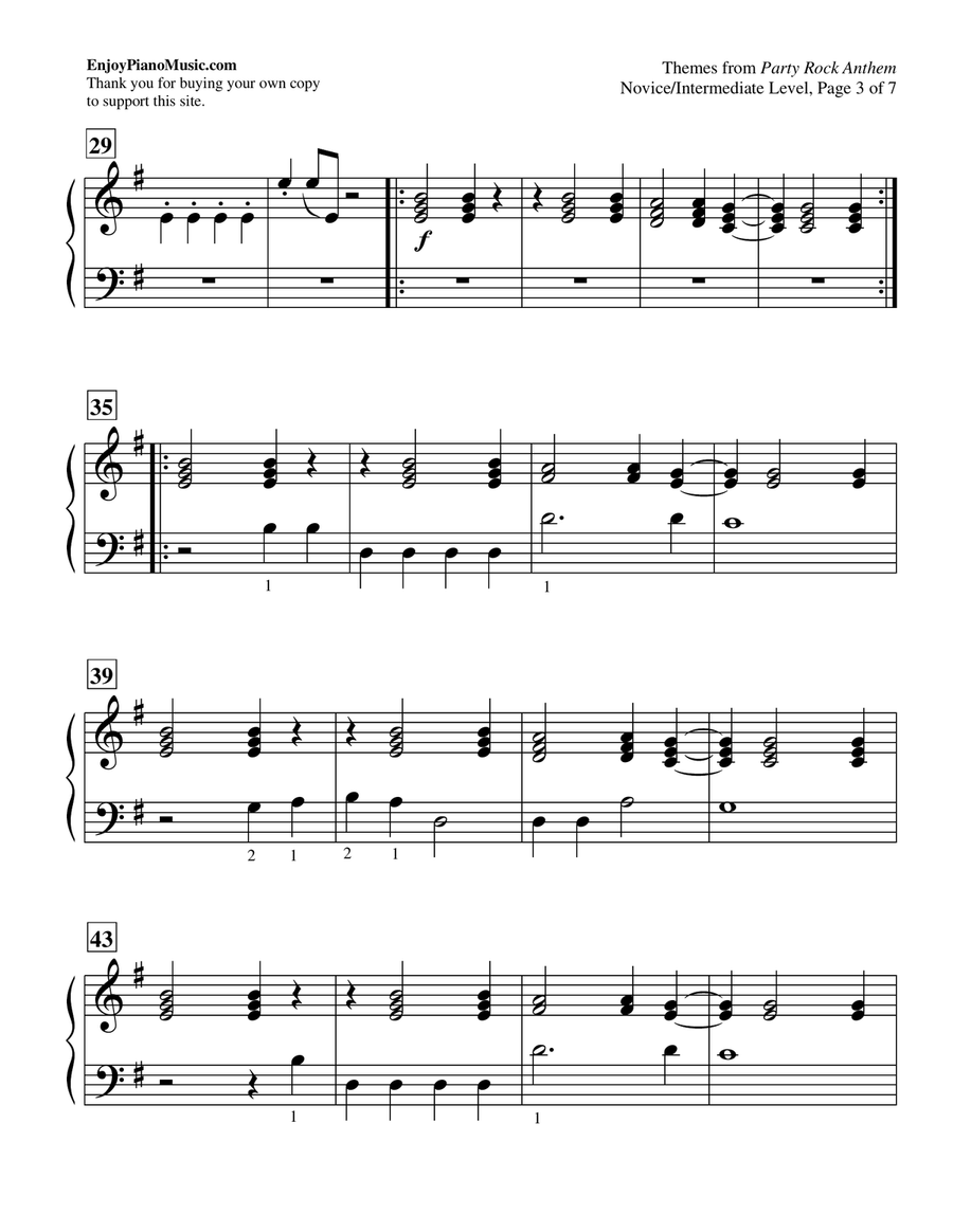Party Rock Anthem Party Rock Anthem Piano Method scores gallery preview page 4