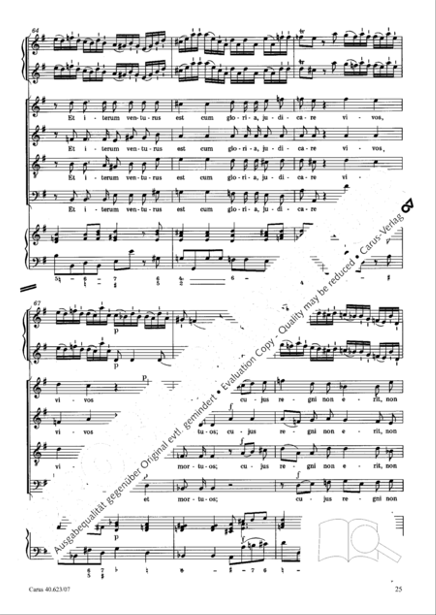 Missa brevis in G major 4-Part scores gallery preview page 26