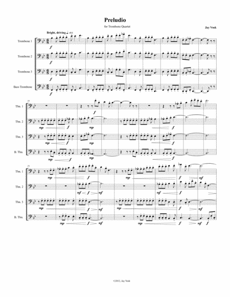 Prelude for Trombone Quartet image number null